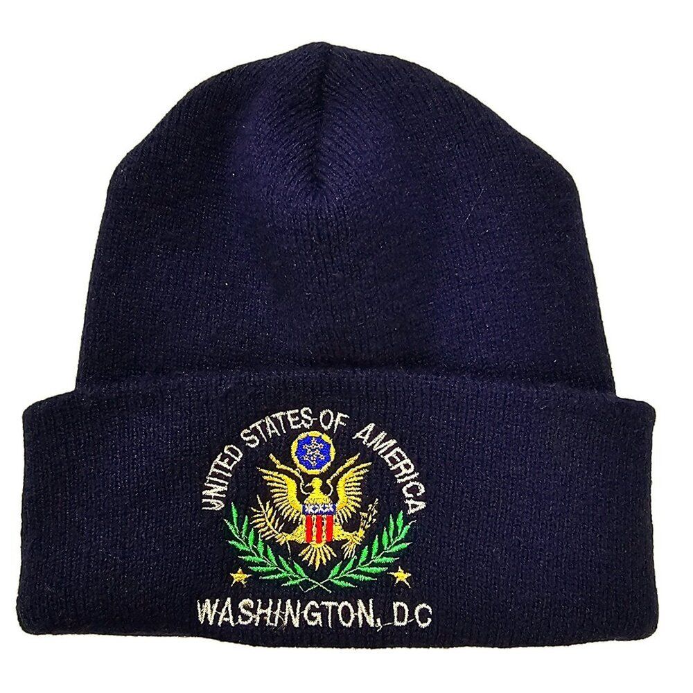 Vintage United States of America Washington, DC Knit Beanie Retro Americana